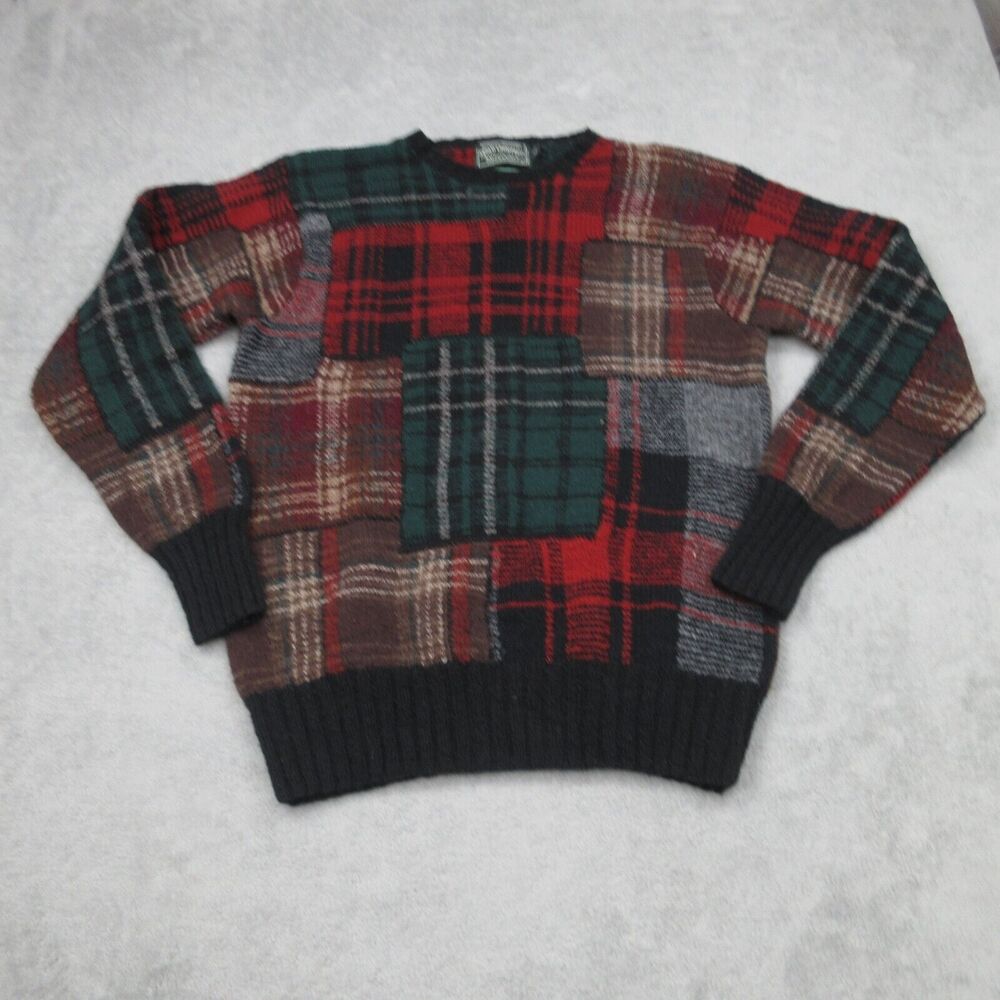 Ralph Lauren Polo Country Large Patchwork Indian Hand Knit Sweater RL90 Wool